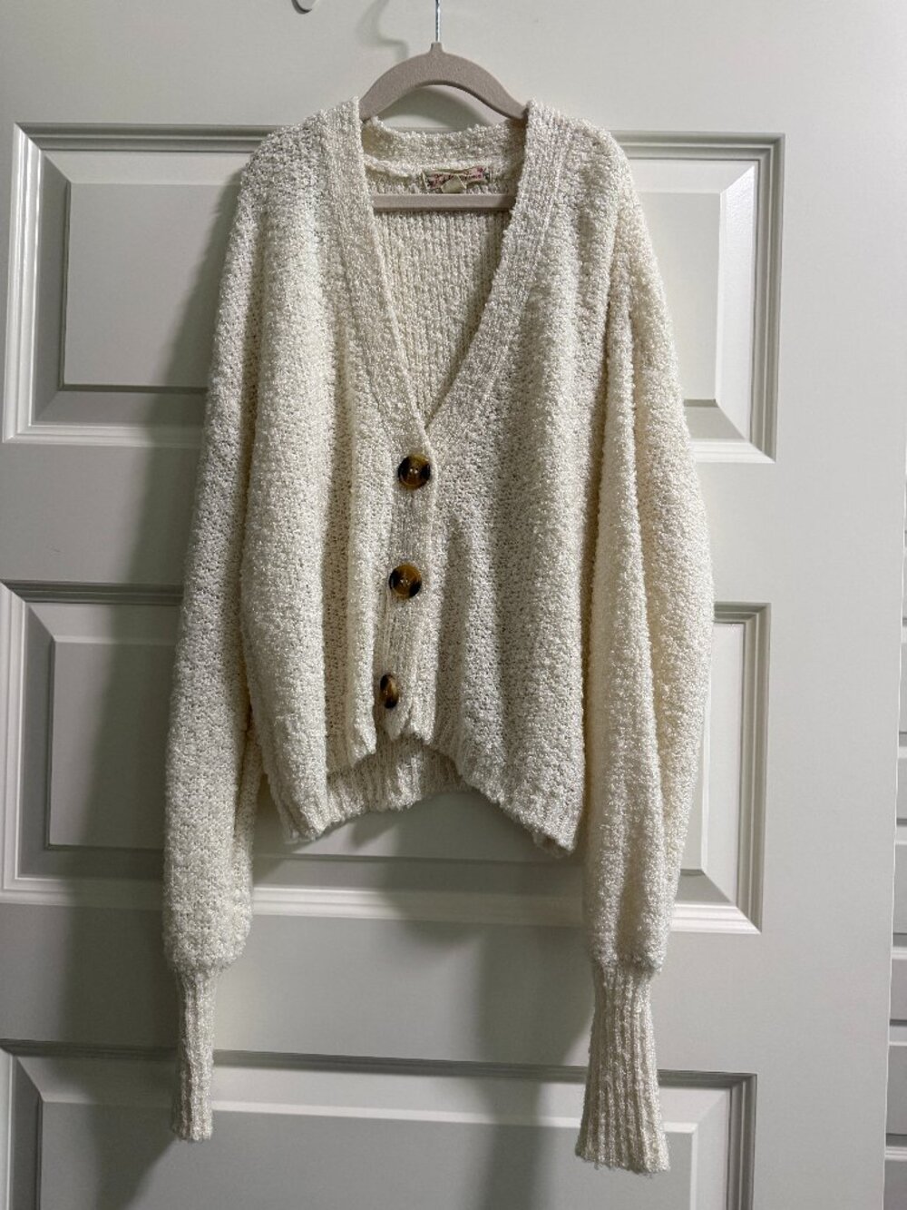 It's Our Time White Cardigan Sweater Sz S
